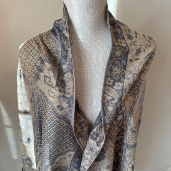 Beautiful Light Blue and Silver Metallic Scarf Wrap - Picture 2 of 7